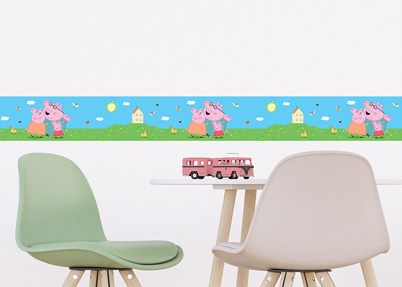 Prasátko Peppa , samolepící bordura pro dětské pokoje, AG Design 9.7 cm x 5 m, WBD 8145 - 601