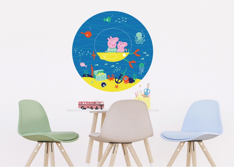 Prasátko Peppa podvodní dobrodružství, AG Design, fototapeta ekologická vliesová do dětského pokoje 70x70