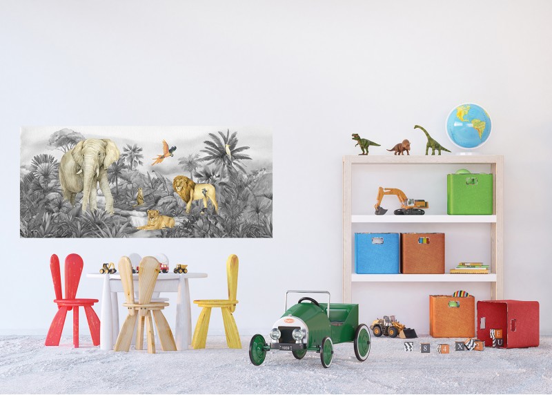 Zvířata divočiny, AG Design, fototapeta do dětského pokoje, lepidlo součástí balení, 170x75