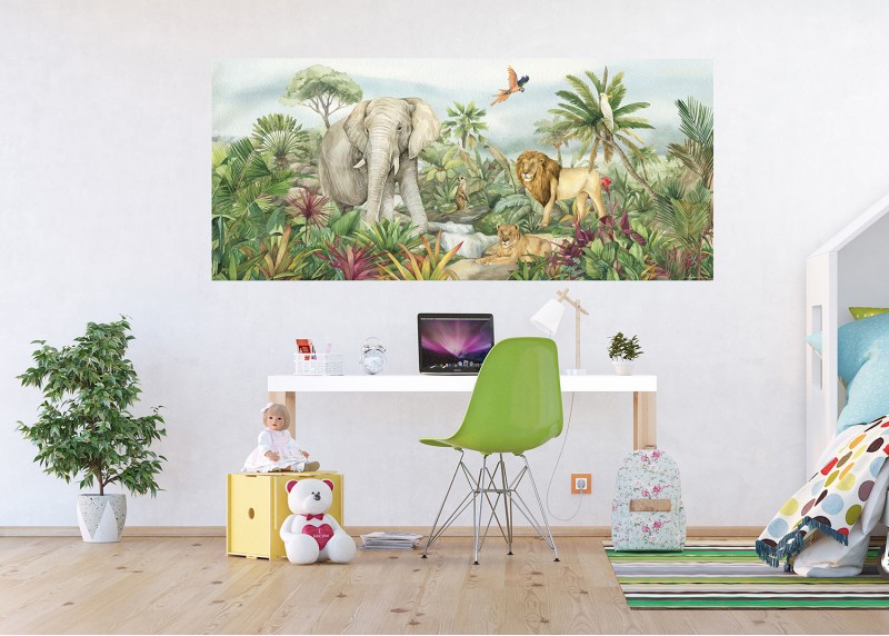 Zvířata divočiny, AG Design, fototapeta do dětského pokoje, lepidlo součástí balení, 170x75