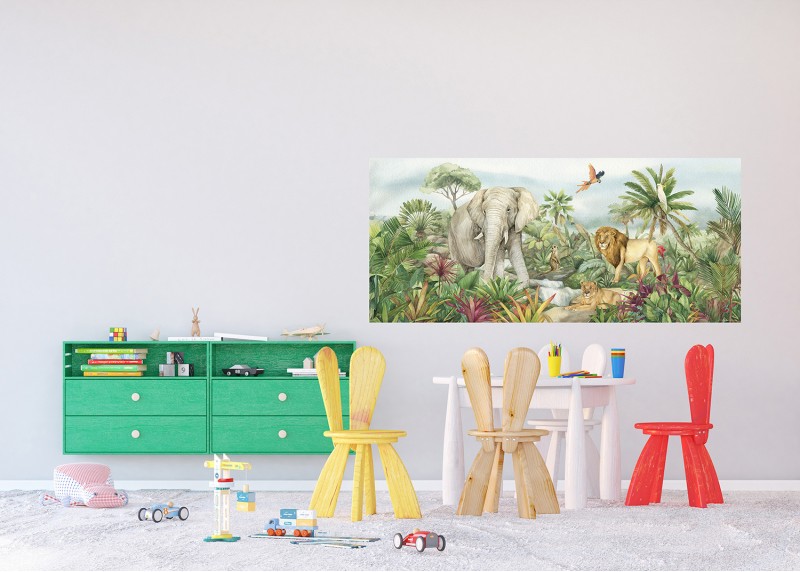 Zvířata divočiny, AG Design, fototapeta do dětského pokoje, lepidlo součástí balení, 170x75