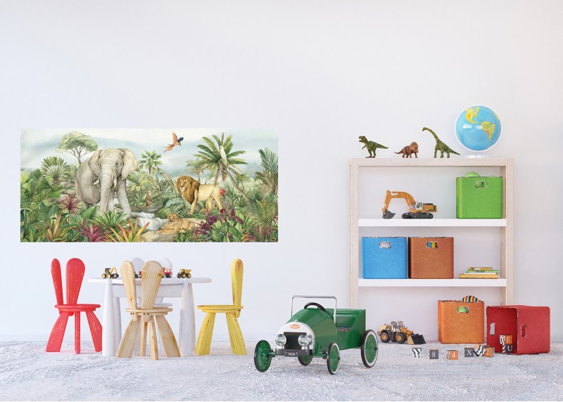 Zvířata divočiny, AG Design, fototapeta do dětského pokoje, lepidlo součástí balení, 170x75