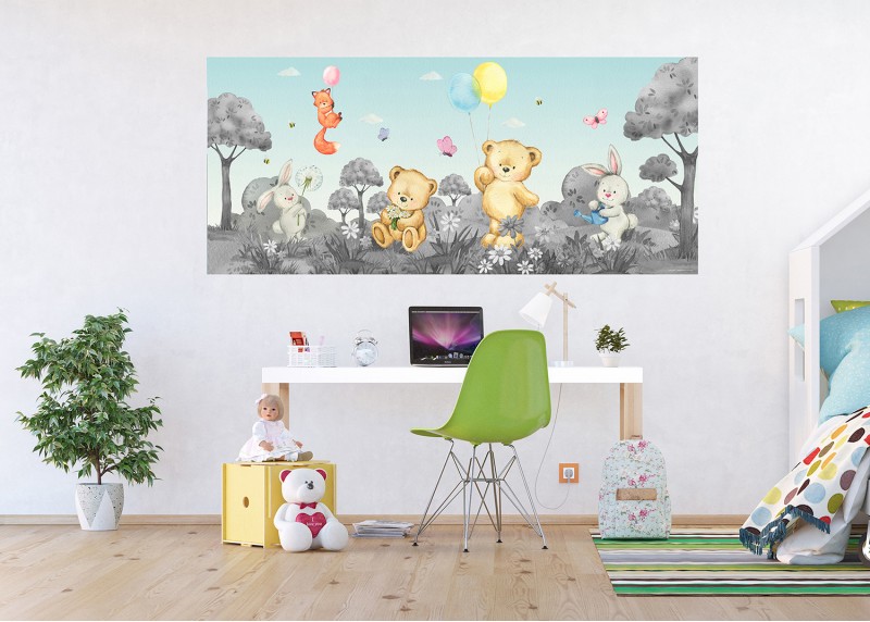 Zvířecí dýchánek, AG Design, fototapeta do dětského pokoje, lepidlo součástí balení, 170x75