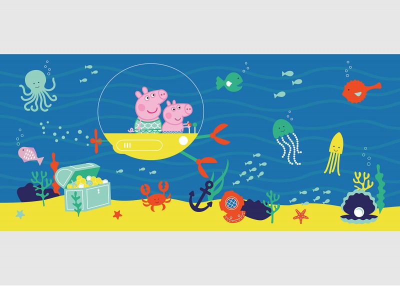 Prasátko Peppa podvodní dobrodružství  , AG Design, fototapeta do dětského pokoje, lepidlo součástí balení, 170x75