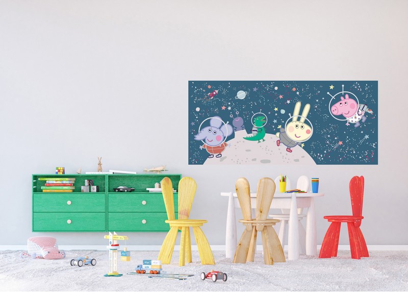 Prasátko Peppa vesmírné dobrodružství, AG Design, fototapeta do dětského pokoje, lepidlo součástí balení, 170x75