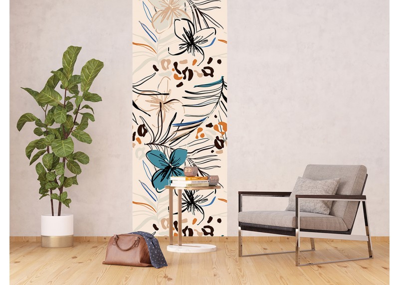 Malované květiny, AG Design, fototapeta ekologická vliesová do obývacího pokoje, ložnice, jídelny, kuchyně, lepidlo součástí balení, 90x270