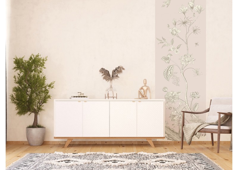 Jemné květiny, AG Design, fototapeta ekologická vliesová do obývacího pokoje, ložnice, jídelny, kuchyně, lepidlo součástí balení, 90x270