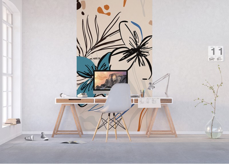 Květinová malba, AG Design, fototapeta ekologická vliesová do obývacího pokoje, ložnice, jídelny, kuchyně, lepidlo součástí balení, 150x270