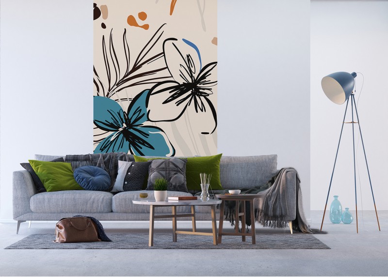 Květinová malba, AG Design, fototapeta ekologická vliesová do obývacího pokoje, ložnice, jídelny, kuchyně, lepidlo součástí balení, 150x270