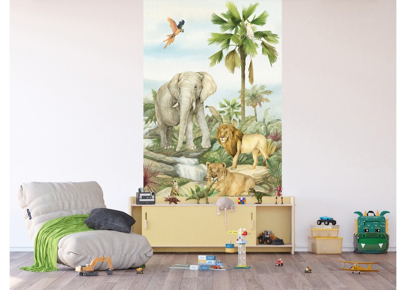 Zvířata divočiny, AG Design, fototapeta do dětského pokoje, lepidlo součástí balení, 150x270