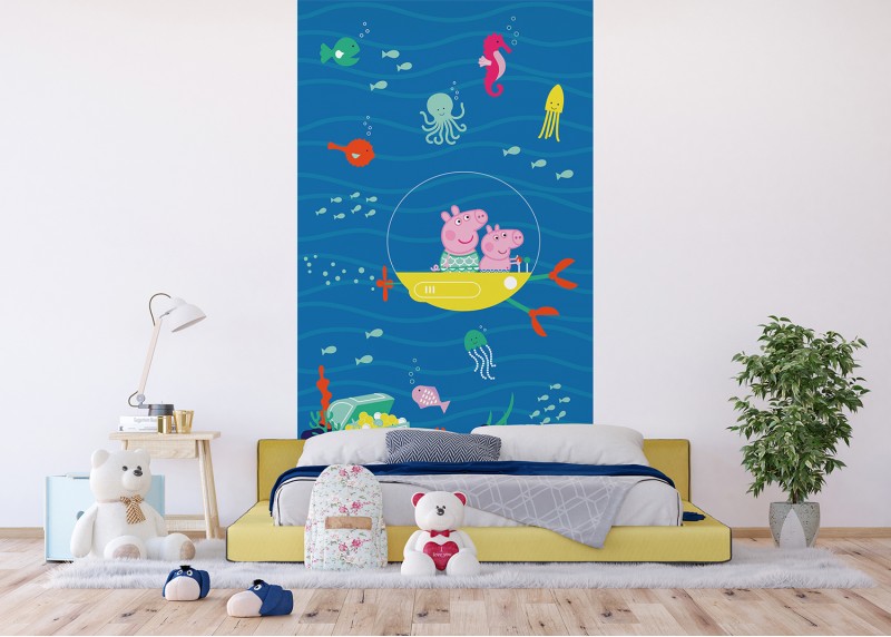 Prasátko Peppa podvodní dobrodružství , AG Design, fototapeta do dětského pokoje, lepidlo součástí balení, 150x270