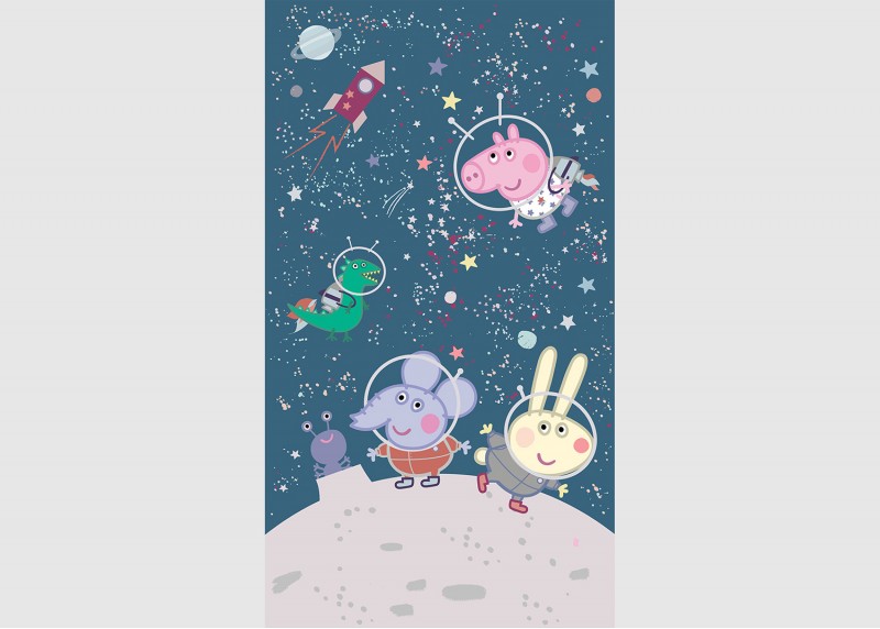 Prasátko Peppa vesmírné dobrodružství , AG Design, fototapeta do dětského pokoje, lepidlo součástí balení, 150x270