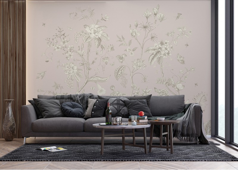 Jemné květiny, AG Design, fototapeta ekologická vliesová do obývacího pokoje, ložnice, jídelny, kuchyně, lepidlo součástí balení, 375x270