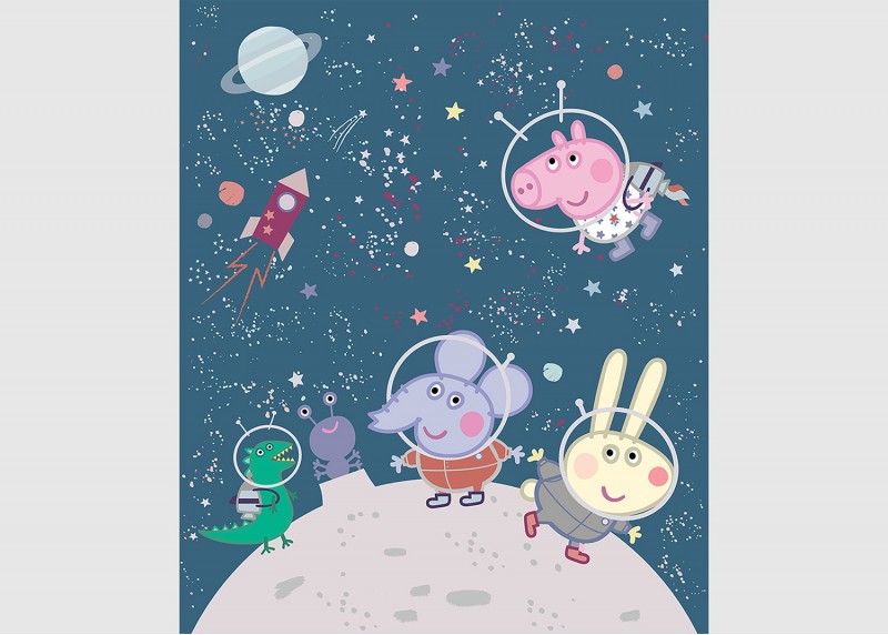 Prasátko Peppa vesmírné dobrodružství, AG Design, fototapeta do dětského pokoje, lepidlo součástí balení, 225x270