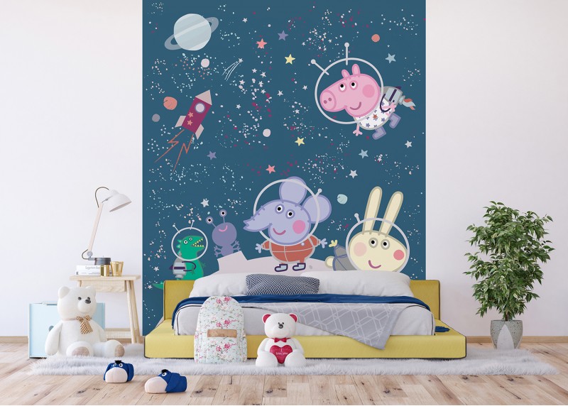 Prasátko Peppa vesmírné dobrodružství, AG Design, fototapeta do dětského pokoje, lepidlo součástí balení, 225x270