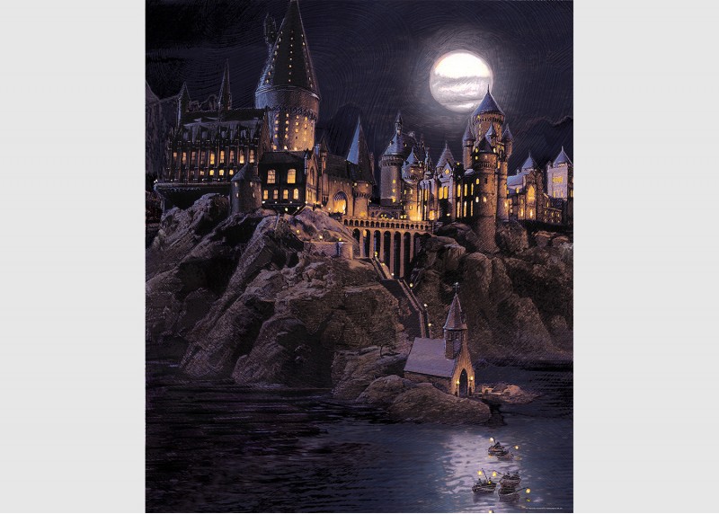 Harry Potter noční Bradavice, AG Design, fototapeta do dětského pokoje, lepidlo součástí balení, 225x270