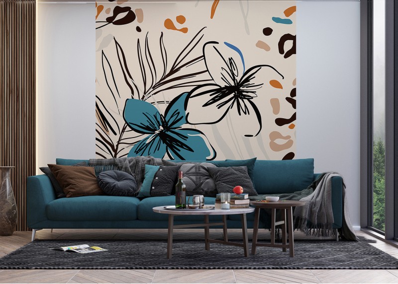 Květinová malba, AG Design, fototapeta ekologická vliesová do obývacího pokoje, ložnice, jídelny, kuchyně, lepidlo součástí balení, 225x270