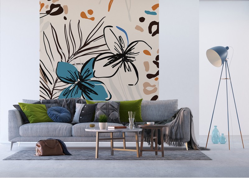 Květinová malba, AG Design, fototapeta ekologická vliesová do obývacího pokoje, ložnice, jídelny, kuchyně, lepidlo součástí balení, 225x270