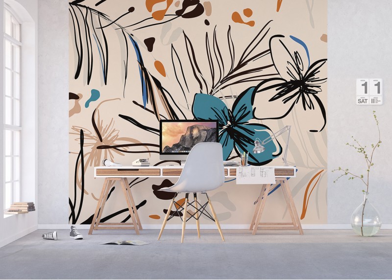 Květinova abstrakce, AG Design, fototapeta ekologická vliesová do obývacího pokoje, ložnice, jídelny, kuchyně, lepidlo součástí balení, 300x270