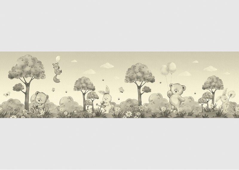 Medvídek , samolepící bordura pro dětské pokoje, AG Design 9.7 cm x 5 m, WBD 8123-007 