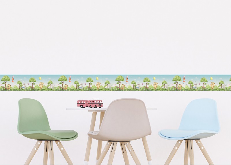 Medvídek , samolepící bordura pro dětské pokoje, AG Design 9.7 cm x 5 m, WBD 8127-006 