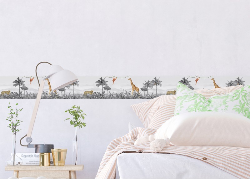 JUNGLE , samolepící bordura pro dětské pokoje, AG Design 9.7 cm x 5 m, WBD 8129-008 
