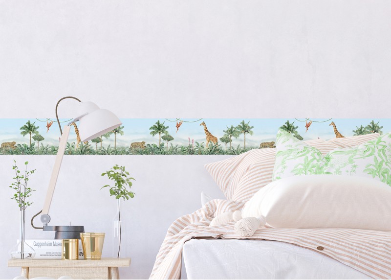 JUNGLE , samolepící bordura pro dětské pokoje, AG Design 9.7 cm x 5 m, WBD 8131-009 