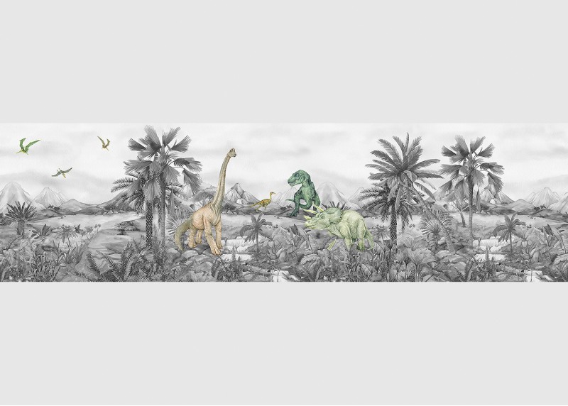 DINO , samolepící bordura pro dětské pokoje, AG Design 9.7 cm x 5 m, WBD 8137-001 
