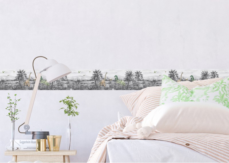 DINO , samolepící bordura pro dětské pokoje, AG Design 9.7 cm x 5 m, WBD 8137-001 