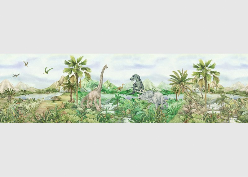 DINO , samolepící bordura pro dětské pokoje, AG Design 9.7 cm x 5 m, WBD 8139-002 