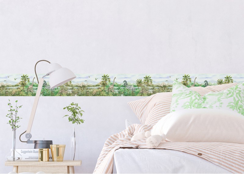 DINO , samolepící bordura pro dětské pokoje, AG Design 9.7 cm x 5 m, WBD 8139-002 