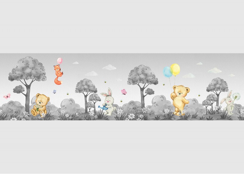 Medvídek , samolepící bordura pro dětské pokoje, AG Design 13.8 cm x 5 m, WBD 8171-005 