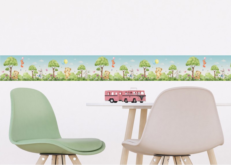 Medvídek , samolepící bordura pro dětské pokoje, AG Design 13.8 cm x 5 m, WBD 8173-006
