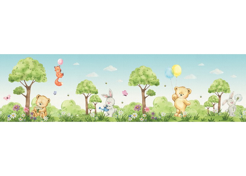 Medvídek , samolepící bordura pro dětské pokoje, AG Design 13.8 cm x 5 m, WBD 8173-006