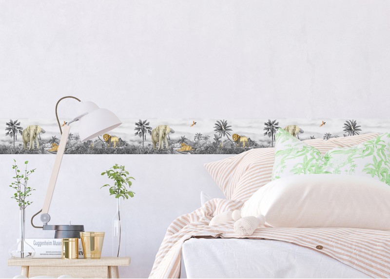 JUNGLE , samolepící bordura pro dětské pokoje, AG Design 0,138 x 5 m, WBD 8179-003