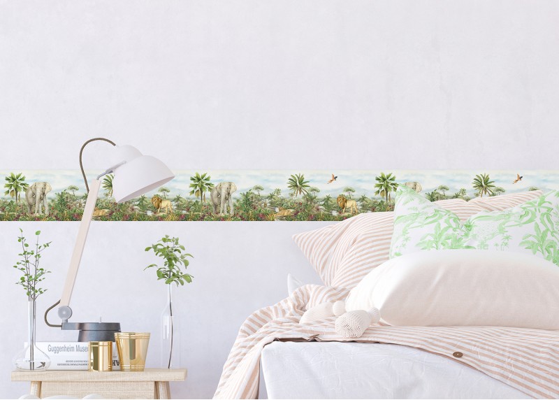 JUNGLE , samolepící bordura pro dětské pokoje, AG Design 0,138 x 5 m, WBD 8181-004