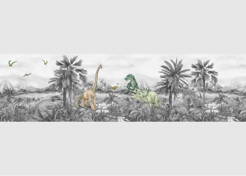 DINO , samolepící bordura pro dětské pokoje, AG Design 13.8 cm x 5 m, WBD 8183-001