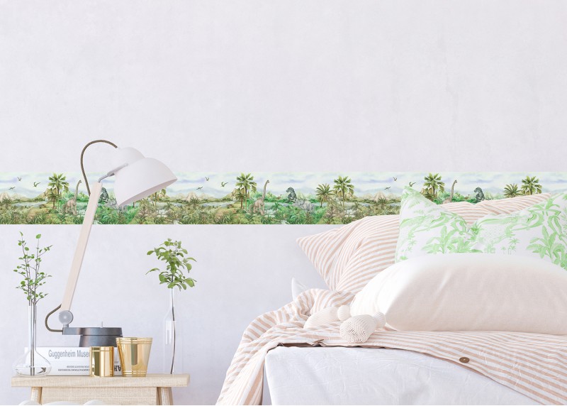 DINO , samolepící bordura pro dětské pokoje, AG Design 13.8 cm x 5 m, WBD 8185-002