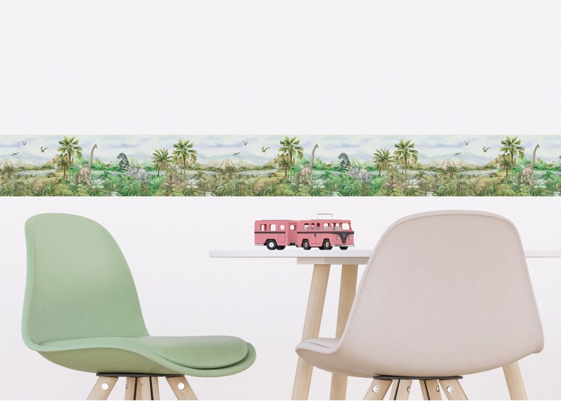 DINO , samolepící bordura pro dětské pokoje, AG Design 13.8 cm x 5 m, WBD 8185-002