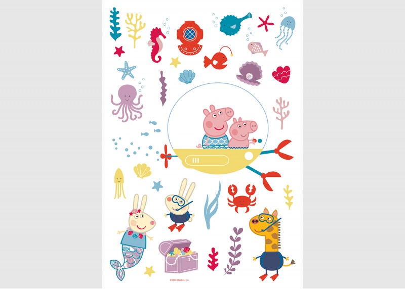 Samolepka na zeď dětská,  AG Design, DK 1649 - 602, Prasátko Peppa  , 42,5x65 cm
