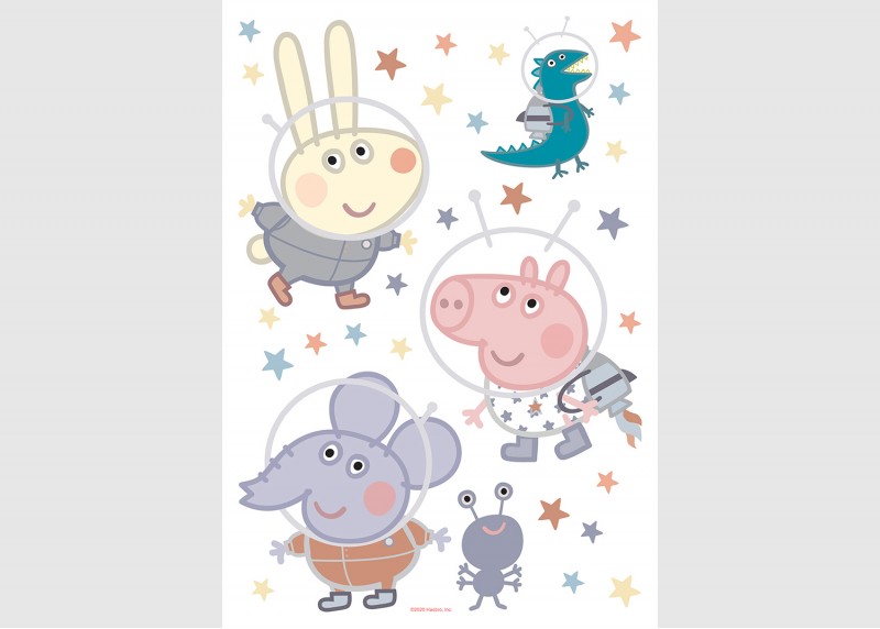 Samolepka na zeď dětská,  AG Design, DK 1651 - 603, Prasátko Peppa  , 42,5x65 cm