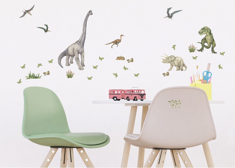 Samolepka na zeď dětská,  AG Design, DKS 3821 - 003, DINO  , 30x30 cm