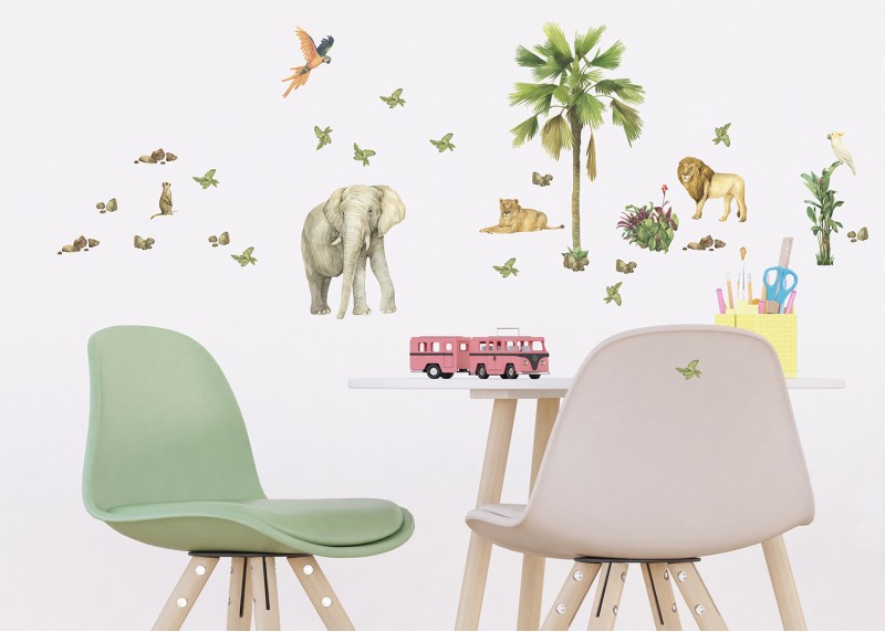 Samolepka na zeď dětská,  AG Design, DKs 3827-004, JUNGLE  , 30x30 cm