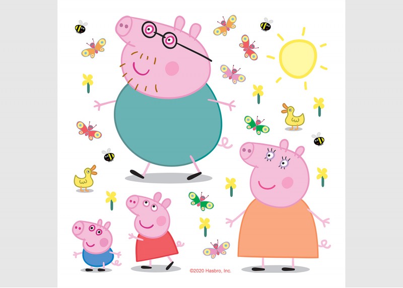 Samolepka na zeď dětská,  AG Design, DKS 3831 - 601, Prasátko Peppa  , 30x30 cm