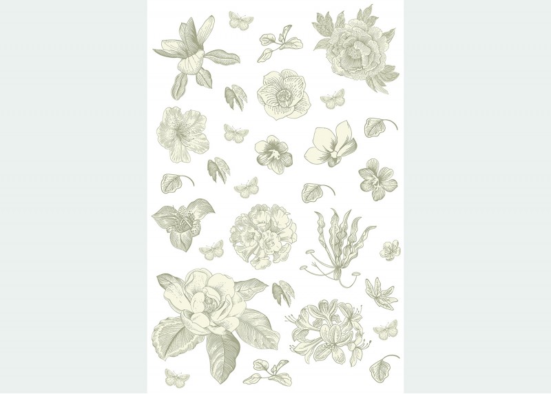 Samolepka na zeď,  AG Design, SM 3453 - 017, Pastelové  květy, 42,5x65 cm