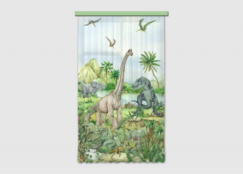 DINO, záclony AG Design, pro dětské pokoje, 140 x 245 cm, FCSL 7175 - 002