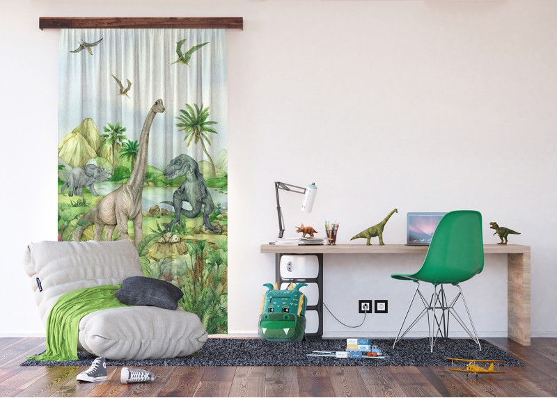 DINO, záclony AG Design, pro dětské pokoje, 140 x 245 cm, FCSL 7175 - 002