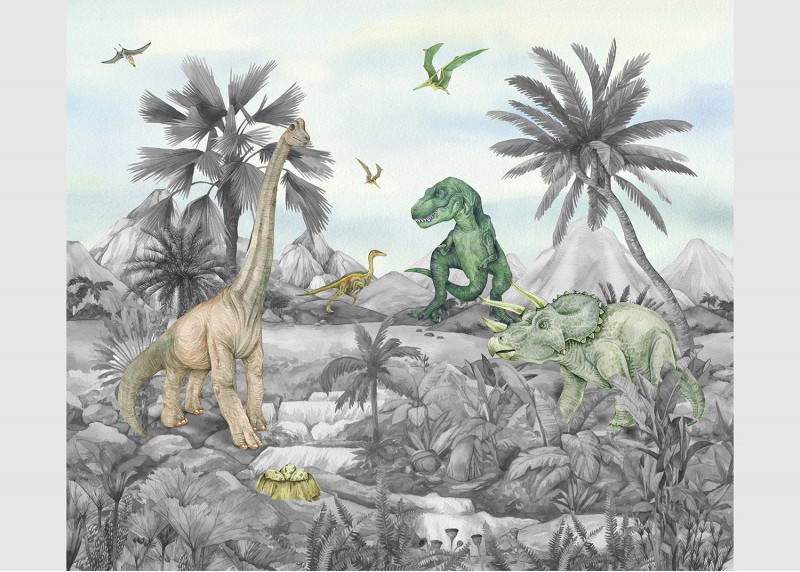 DINO, záclony AG Design, pro dětské pokoje, 180 x 160 cm, FCSXL 4395-001 