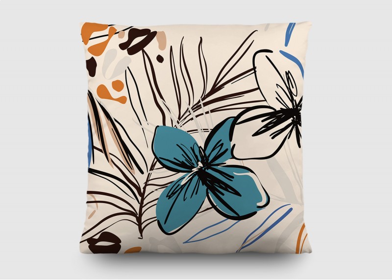 Dekorativní polštář  , Květinové abstrakce, AG Design, 45 x 45 cm, do obývacího pokoje, kuchyně, ložnice či chaty ,CN 3655 - 018