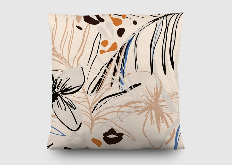 Dekorativní polštář  , Květinové abstrakce, AG Design, 45 x 45 cm, do obývacího pokoje, kuchyně, ložnice či chaty ,CN 3655 - 018